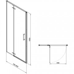 Душевая дверь Royal Bath Bern-V RB80-T-BL 80x195