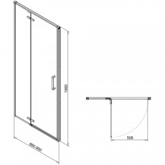 Душевая дверь Royal Bath Bern-V RB90-T-BL 90x195