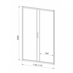 Душевая дверь Royal Bath Accord RB115HS-T-BL 115x200