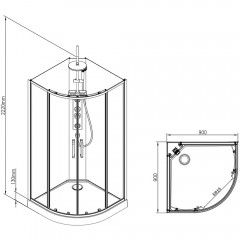 Душевая кабина Royal Bath Bern RB90HK-WT-BL