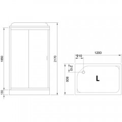 Душевая кабина Royal Bath RB8120HP6-WT-BL-L