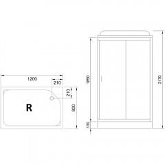 Душевая кабина Royal Bath RB8120HP6-WT-BL-R