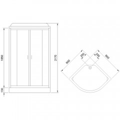 Душевая кабина Royal Bath RB90HK6-WC-BL