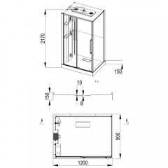 Душевая кабина Esbano ESO-AURA-1209ST