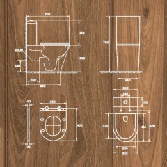 Унитаз Watersense Rita моноблок безободковый