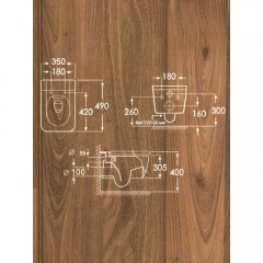 Унитаз подвесной Watersense Amelia Vortex безободковый торнадо