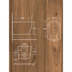 Унитаз подвесной Watersense Milana Vortex PP безободковый торнадо