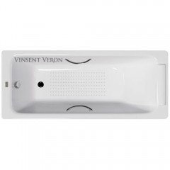 Ванна чугунная Vinsent Veron Italon VIT1707045H/E60327CH-AS 170x70 с ручками и антискользящим покрытием