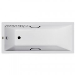 Ванна чугунная Vinsent Veron Square VSQ1707545H/VH0012BL 170x75 с ручками