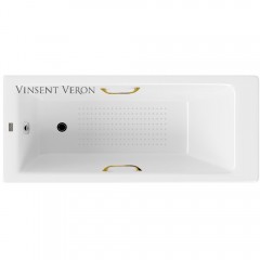 Ванна чугунная Vinsent Veron Tampa VTP1707042H/VH0012GD-AS 170x70 с ручками и антискользящим покрытием