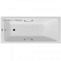 Ванна чугунная Vinsent Veron Kingston VKN1808050H/VH0012BR-AS 180x80 с ручками и антискользящим покрытием