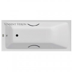 Ванна чугунная Vinsent Veron Kingston VKN1808050H/E60327CH-AS 180x80 с ручками и антискользящим покрытием
