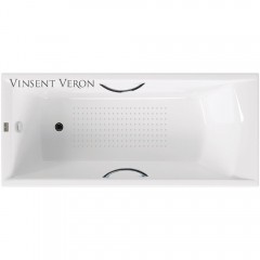 Ванна чугунная Vinsent Veron Devon VDV1757545H/E60327CH-AS 175x75 с ручками и антискользящим покрытием