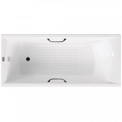 Ванна чугунная Vinsent Veron Devon VDV1807045H/VH0012BL-AS 180x70 с ручками и антискользящим покрытием