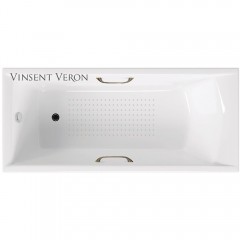 Ванна чугунная Vinsent Veron Devon VDV1807545H/VH0012BR-AS 180x75 с ручками и антискользящим покрытием