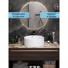 Раковина накладная Watersense Milana D41 белый матовый