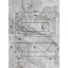 Ванна акриловая Watersense Eva Pro 150x70 белый