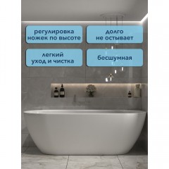 Ванна акриловая Watersense Alina 170x80 белый матовый