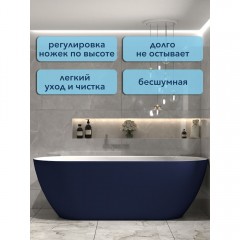Ванна акриловая Watersense Alina 170x80 синий матовый