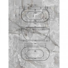 Ванна акриловая Watersense Alina 170x80 синий матовый