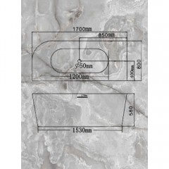 Ванна акриловая Watersense Aurora L 170x80 белый