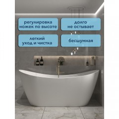 Ванна акриловая Watersense Jessie 170x80 белый матовый
