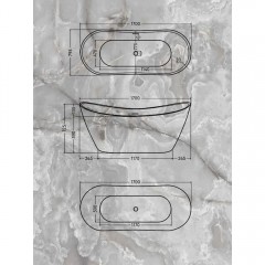 Ванна акриловая Watersense Jessie 170x80 розовый матовый