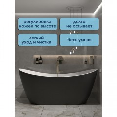 Ванна акриловая Watersense Jessie 170x80 чёрный матовый