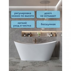 Ванна акриловая Watersense Jessie Pro 170x73 белый
