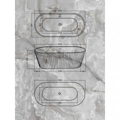 Ванна акриловая Watersense Lana 170x80 синий матовый