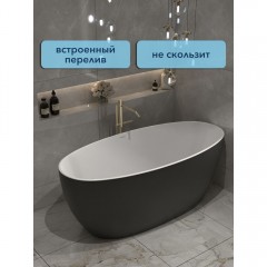 Ванна акриловая Watersense Milana 170x76 чёрный матовый