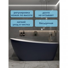 Ванна акриловая Watersense Rita 170x74 синий матовый