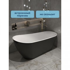 Ванна акриловая Watersense Rita 170x74 чёрный матовый