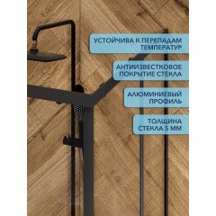 Душевой угол Watersense Eva 90 чёрный матовый