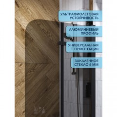 Шторка на ванну Watersense Nancy 80 чёрный матовый тонированное
