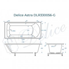 Ванна из литьевого мрамора Delice France Astra 170x80 DLR330056-G