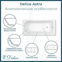 Ванна из литьевого мрамора Delice France Astra 180x80 DLR330057-G