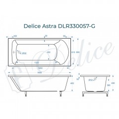 Ванна из литьевого мрамора Delice France Astra 180x80 DLR330057-G