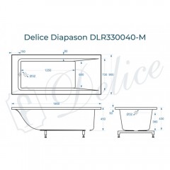 Ванна из литьевого мрамора Delice France Diapason 190x90 DLR330040-M