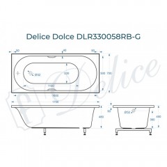 Ванна из литьевого мрамора Delice France Dolce 170x70 DLR330058RB-G с ручками