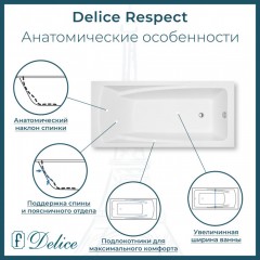 Ванна из литьевого мрамора Delice France Respect 170x80 DLR330046-G