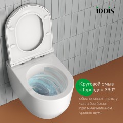 Унитаз подвесной Iddis Aiger AIGRDSEi25 безободковый торнадо
