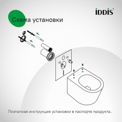 Унитаз подвесной Iddis Torr Q TOQFDSEi25 безободковый торнадо