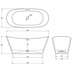 Ванна из искусственного камня AltroBagno Fiorina 090220 CG & Wt