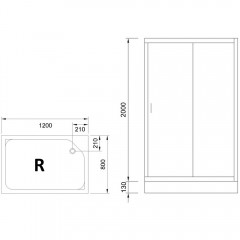 Душевой угол Royal Bath RB8120HP-T-BL-R