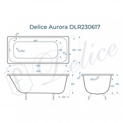 Ванна чугунная Delice France Aurora 140x70 DLR230617