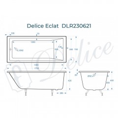 Ванна чугунная Delice France Eclat 170x70 DLR230621