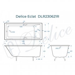 Ванна чугунная Delice France Eclat 170x70 DLR230621R