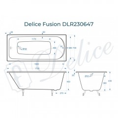 Ванна чугунная Delice France Fusion 170x70 DLR230647