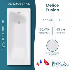 Ванна чугунная Delice France Fusion 170x70 DLR230647-AS